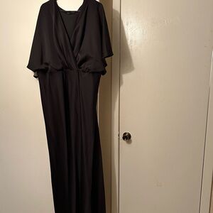 Ladies plus size maxi black dress